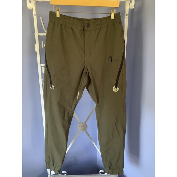 Evisu kurd unisex pants sports hiking confort green olive pockets money sm